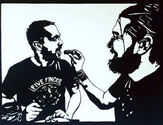 Jesus Feeding the Poor - Paper Cut - Sold